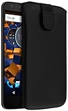 Lenovo Moto Z Echt Leder Tasche - Dank der eingenähten Lasche, welche sich beim Einschieben zurückzieht, können Sie Ihr Moto Z einfach aus der Handytasche nehmen.