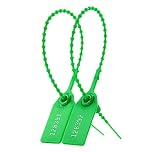 100pcs Plastic Security Seals Numbered Zip Ties for Fire Extinguisher Self-Locking Tamper Proof Tags Pull Tite Safety Tab (Green)