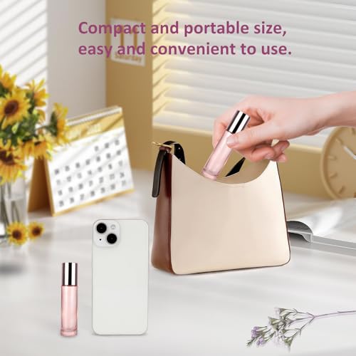 Kesell 14-Pack 10ml Glass Roller Bottles for Essential Oils - Travel- Refillable Perfume Bottles with Stainless Steel Roller Balls, Caps - Funnel for Aromatherapy, Perfumes3