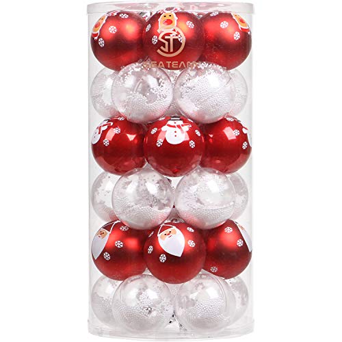 Sea Team 60mm/2.36" Ensemble d’Ornements Peints en Couleur et étincelants et de Boules suspendues pour Sapin de Noël - 30 pièces Cover