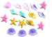 12pk Pastel Sea Creatures Sea Shells Star Fish Ready To Use Hand Crafted Edible Cake / Cupcake Sugar Decoration Toppers