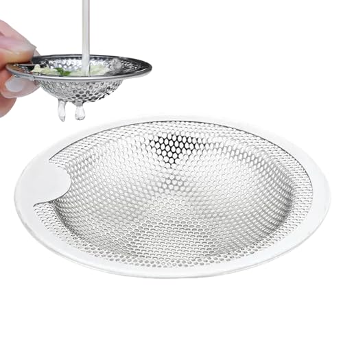 Kitchen - Tapón para fregadero de cocina y colador de desagüe, inoxidable, sin obstrucciones, drenaje rápido, para el cabello, residuos, bañera, ducha, limpieza