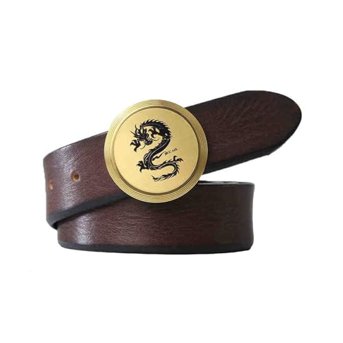 Ceinture cuir cowboy western pour homme à boucle dragon casual
