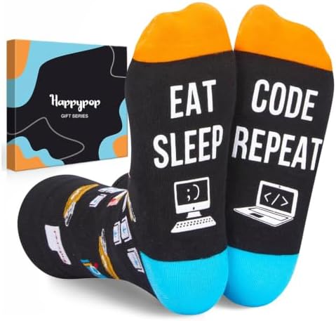 HAPPYPOP Funny Gifts for Women Men - Socks for Cook Baker Coder C...