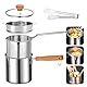 Frittiertopf, 3L Frittiertopf mit Sieb, Frittierkorb, Topfdeckel, Dampfgarer, Lebensmittelclip, 304 Edelstahl Ölfiltertopf, Höhere Topfkante, Frittiertopf mit Ausgießer, Multifunktionale Fritteuse