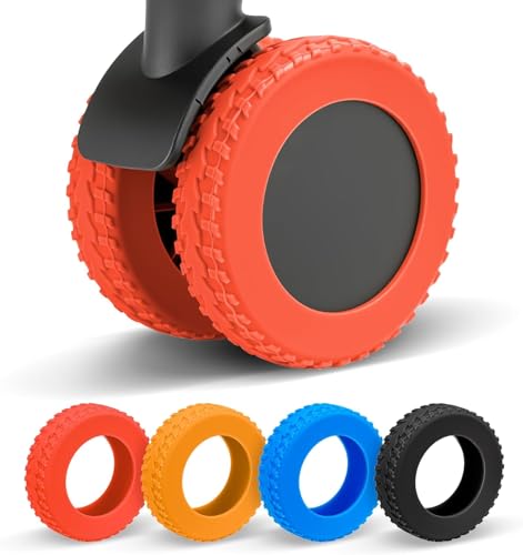 Silicone Luggage Wheel Covers (8 Pcs) for 2-2.4" Spinner Wheels - Wear-Resistant, Anti-Noise Protective Covers for Suitcases, Travel Accessories (Red)