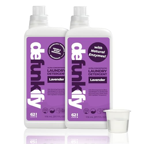 Laundry Detergent 124 Load. Lavender Essential Oil Liquid Laundry Detergent Washing Soap for Sensitive Skin. ProvenSafe Cleaning Supply w/Odor & Stain Remover for Outdoor Gear & All Fabrics