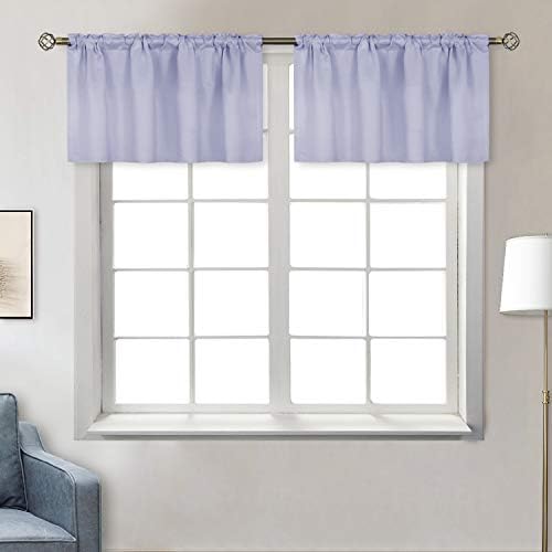 BGment Rod Pocket Valances for Kitchen- Thermal Insulated Room Darkening Tier Valance Curtain for Dinning Room