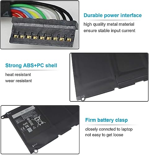 Image of JD25G 90V7W Laptop Battery Compatible for Dell XPS 13 9350 XPS 13 9343 Series Notebook JD25G 0DRRP 0N7T6 5K9CP DIN02 JHXPY P54G001 P54G002 Notebook Battery Replacement