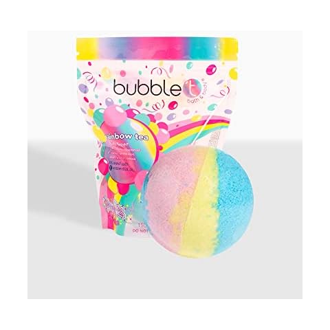 Bubble T Cosmetics Confetea Rainbow Tea Bath Bomb Fizzer, Packed with Fresh Scents and Fruity Tea Notes, Made with Essential Oils to Nourish Skin, 1 x 150g Cover