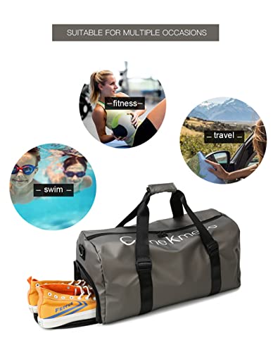 Waterproof Gym Bag Sports Duffle Bag Travel Duffle Bag with Dry & Wet Shoes Compartments Lightweight Overnight Holdall Bag Large Capacity Shoulder Bag For Swimming Sports Traveling Yoga Hiking Camping - Image 4