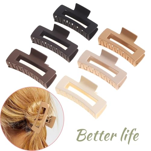 Image of ANNA CREATIONS 12 Pcs Korean Fashion Matte Hair Claw Clips Strong Hold Hair Clutcher for Thick & Thin Hair Accessories for Women & Girls