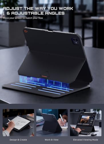 Image of SUPCASE for iPad Pro 13 Inch Case (M5 /M4) 2025 /2024 with Pencil Holder, [Adjustable Stand] [Detachable Back Cover] [Auto Wake /Sleep] Rugged Magnetic Protective Case with 6 Viewing Angles, Black