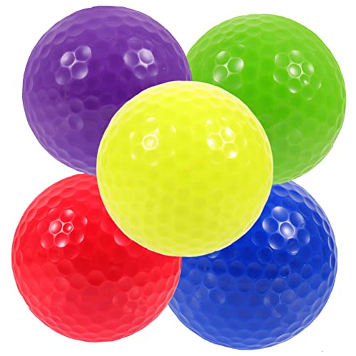 POPETPOP 5pcs Reusable Golf Training Balls for Adults Wear Resistant Practice Balls for Outdoor Skill Development and Backyard Putting