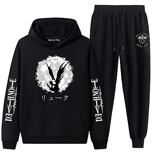 Aoligeinb Death Note Chándal Anime Cosplay Traje Ryuk Sudadera con Capucha y Pantalones Impresos Traje Harajuku Ropa Deportiva para Mujeres Hombres