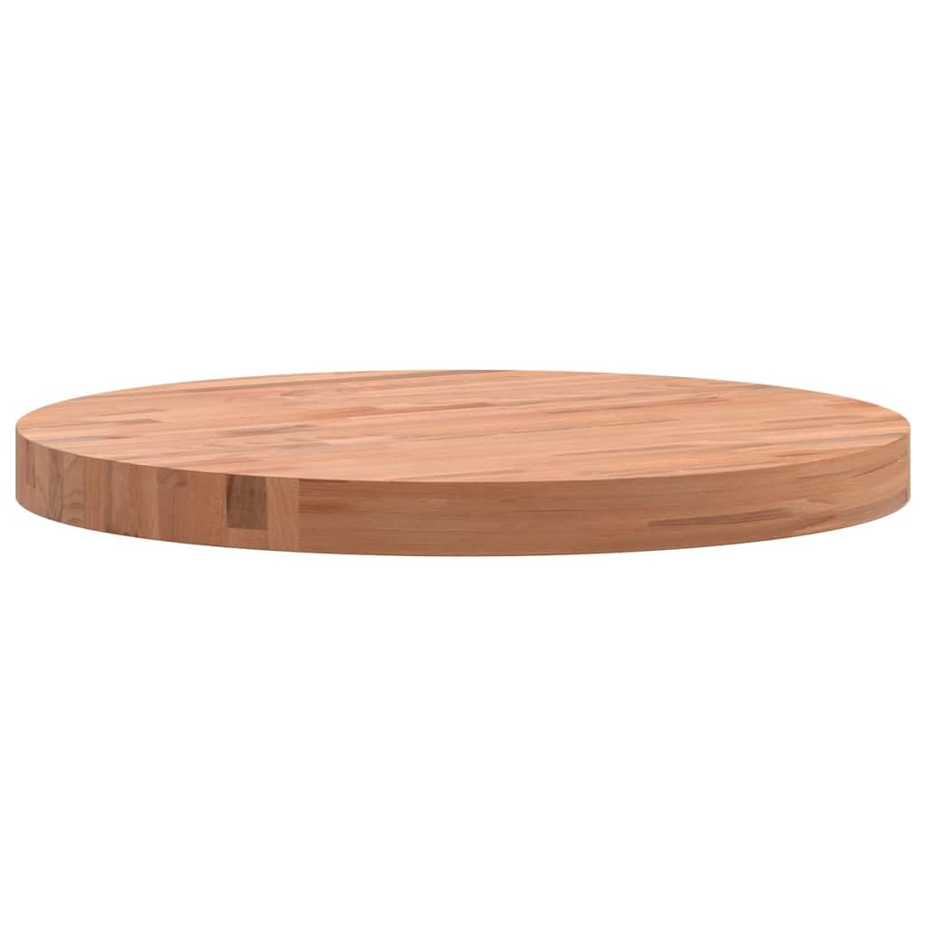 Plateau de table rond Ø 50 x 4 cm en bois de hêtre massif, 4 cm d'épaisseur, pour tables de bar, tables d'appoint, projets de meubles, plateau de rechange avec surface lisse, facile à