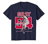 Number and Portrait Sonny Gray Minnesota MLBPA T-Shirt, Youth, Navy Blue, Large