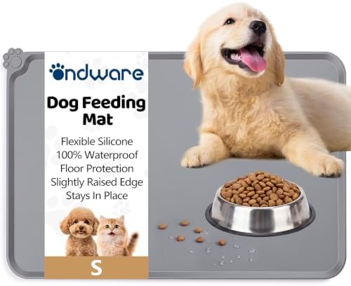 Dog Feeding Mats Small Silicone Pet Food Mat 11.8 x 18.8in Raised...