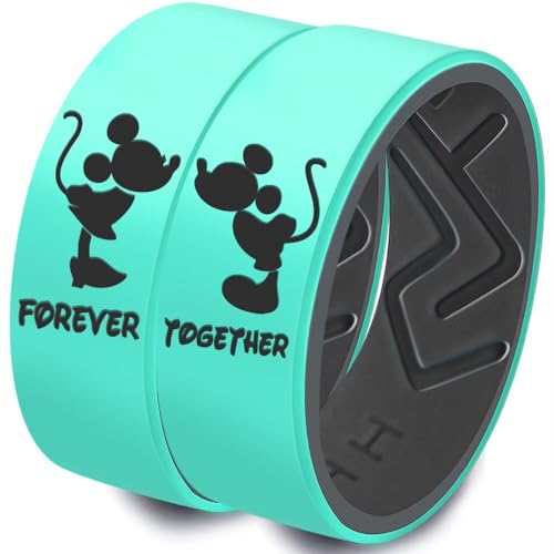 XAHH Silicone Couple Ring,Forever Together Promise Engagement Wedding Band,Mickey Minnie Mouse Kissing Design Lovers Ring