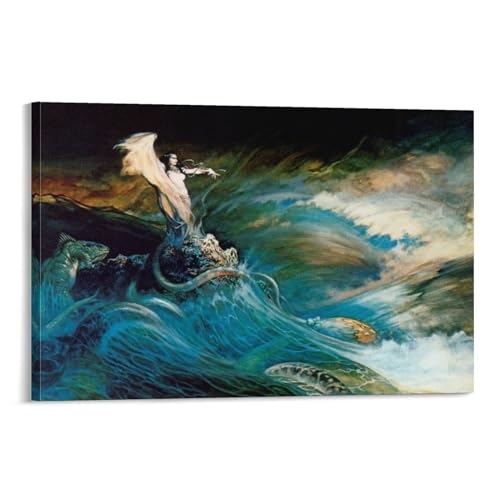 Toile Sea Witch Frank Frazetta : sublimez votre salon avec cet art mural moderne