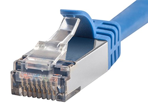 Monoprice 113656 Cat7 Ethernet Patch Cable - 1 Feet - Blue | Flexboot Rj45 Stranded 600Mhz  S/Ftp Cmx Pure Bare Copper Wire 26Awg - Entegrade Series #TOP3