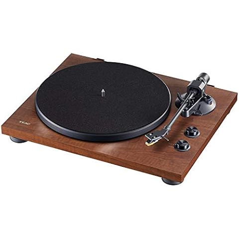 Teac TN-280BT 2-speed Belt-drive turntable, with Bluetooth, Phono equalizer, Outputs for Phono, Line and Bluetooth, Aluminum die-cast platter, anti-skating mechanism. Walnut Cover