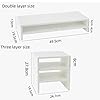 Uwenkjie monitor stand 2-layer wooden computer monitor desktop bracket and 3-layer bookshelf set, suitable for laptops, computer screen risers, with storage shelves, desk storage, white monitor stand #1