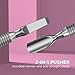 Staleks Beauty & Care Manicure Pusher 30 Type 2 – Rounded Pusher and Straight Blade – Dual-Sided Stainless Steel Tool