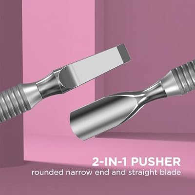 Staleks Beauty & Care Manicure Pusher 30 Type 2 Rounded Pusher and Straight Blade Dual-Sided Stainless Steel Tool