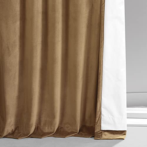 Image of HPD Half Price Drapes Signature Plush Velvet Blackout Curtains for Bedroom (1 Panel), 50W X 84L Hotel Black Out Curtains for Living Room, Thermal Insulated Blackout Curtains, Sweet and Spicy Rum