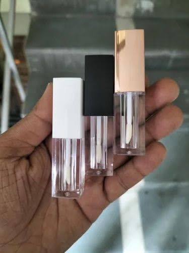 Image of Hunky Dory 12pcs 2ml Sqaure Premium Qaulity Plastic Unbreakable Travel Empty Lip Gloss,Lip Care,Costemic, Oil Bottles Transparent Empty Clear Lip Containers Tubes,Refillable Bottle with Plug