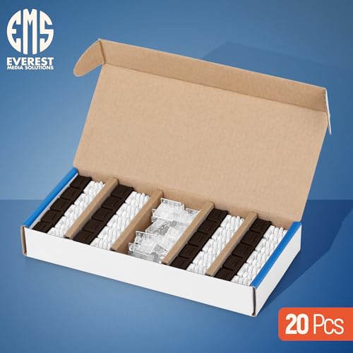 Image of Everest 90 Degree RJ45 Cat6 Keystone Jacks Slim Profile 20-Pack Brown | Compatible with 90 Angled Speed Termination Tool - easyJACK (B094WB91H3)