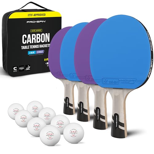 PRO SPIN Ping Pong Paddles – Carbon Fiber, 7-ply blade