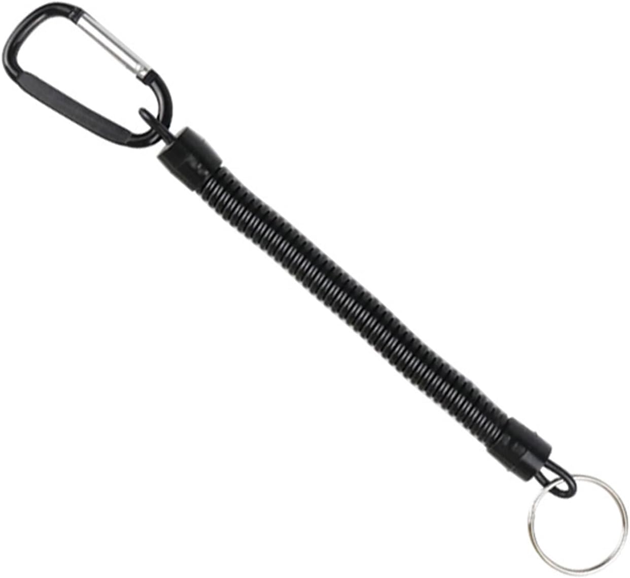5Pcs Retractables Coiled Fishing Lanyards with Carabiner Fishing Tool Lanyards Rope Fishing Equipment Part