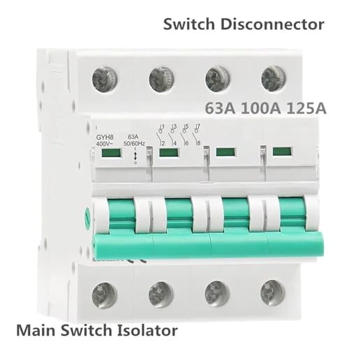 Interrupteur d'isolement 4 pôles GYH8 Rail Din 100A pour tableau électrique