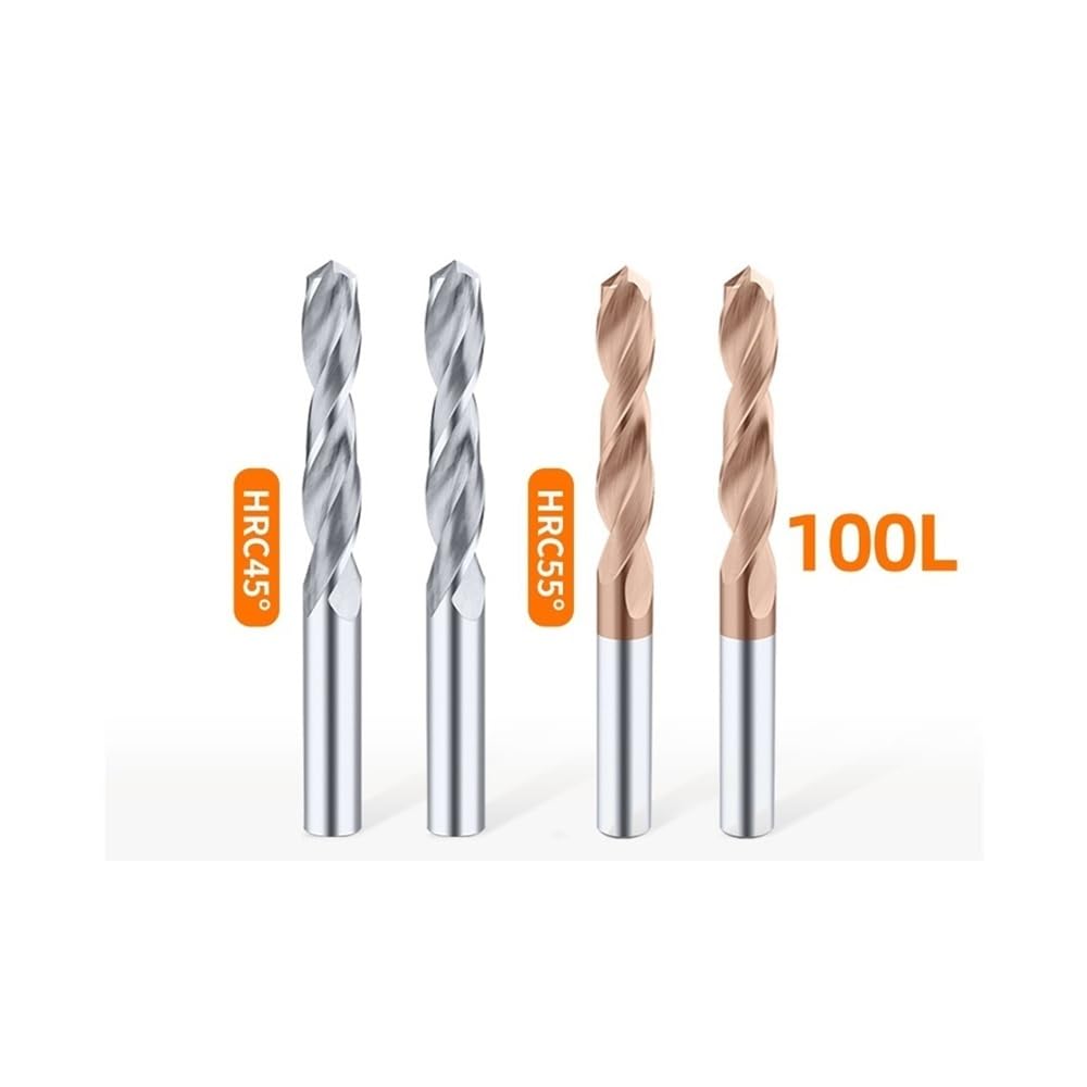Punte da trapano in metallo duro HRC55° Lunghezza totale 100 mm Utensili for torni CNC Foratura di metalli duri elicoidali in acciaio al tungsteno 2,1-20,0(HRC55,11.8MM_100MM)