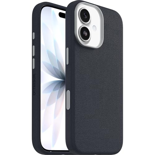 Coque iPhone 17 Otterbox antichoc Symmetry Cactus Leather bleu, étui fin compatible MagSafe