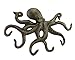 Zeckos Swimming Octopus Antique Bronze Finish Decorative Wall Hook