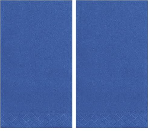 Image of Unique Royal Blue Solid Guest Towels - Pack Of 40 - Absorbent Paper Hand Napkins For Bathroom, Kitchen & Events