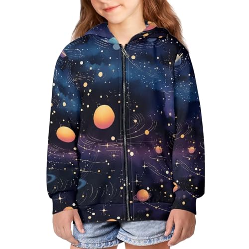 Image of Zipper Hoodie for Kids Full Zip Up Sweatshirt Active Coat Hooded Pullover with Pockets Size 6-16 Boys Girls