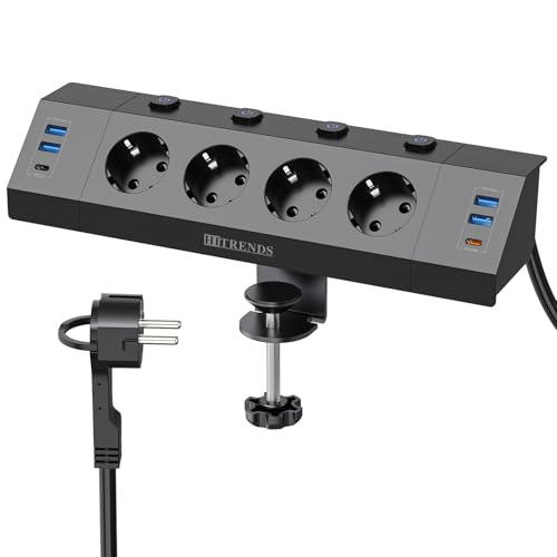 Tischenchufe con USB regleta de 4 tomacorrientes con interruptor separado de de esquina 10