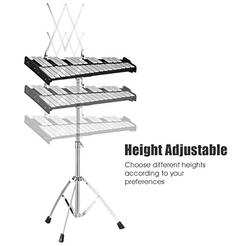 Image of Giantex Percussion Glockenspiel Bell Kit 30 Notes with Carry Case, Practice Pad, Adjustable Height Stand, Bell Mallets, Wooden Sticks, Music Stand, Xylophone Percussion Instrument Set