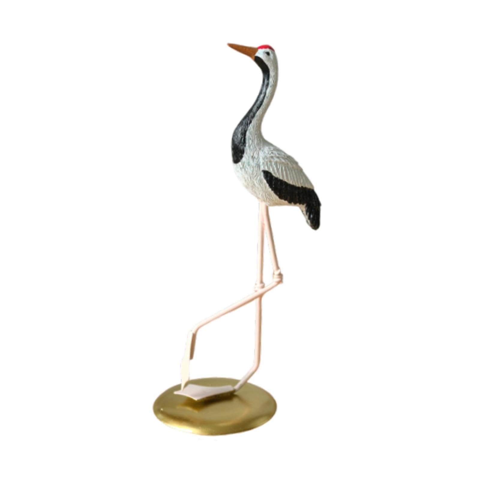 Crane Statue Compact Ornament Sturdy Animal Sculpture for Patio Balcony Home Raise head|Figurines|Home & Garden-image-10