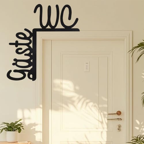Ceeyoll Plaque Wc, Decoration Wc, Stickers Toilette Wc, Allemand « Gäste Wc », Pas Besoin de Coller ou de Percer des Trous, Stickers Wc, Adapté aux...