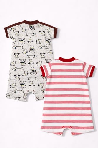 Image of TuddyBuddy 100% Cotton Romper /Jumpsuit /Bodysuit Set for Baby (Pack of 2 Playsuits)