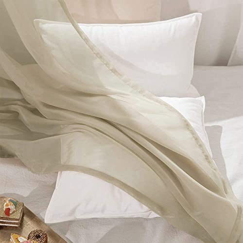 Miulee Beige Sheer Curtains 84 Inch Length Farmhouse Translucent Light Filtering Grommet Cream Sheer Drapes For Living Room Bedroom Window Drapery 2 Panels Width 37 X Length 84 Inches #TOP6