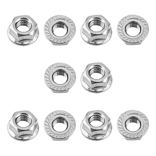Mriuuod M8 Serrated Flange Hex Nuts, M8-1.25mm Hexagon Flange Nuts, 304 Stainless Steel, Metric Nuts Fasteners, Heavy Duty Replacement Nut with Plastic Case for DIY Home Mechanism, 30 Pack