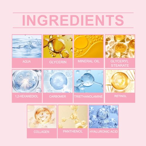 gcdat Collagen Face Moisturizer with Airless Pump - Collagen Cream for Skin with 2.5% Retinol, Panthenol, Hyaluronic Acid - Anti-Aging Day & Night Cream, 1.76 OZ