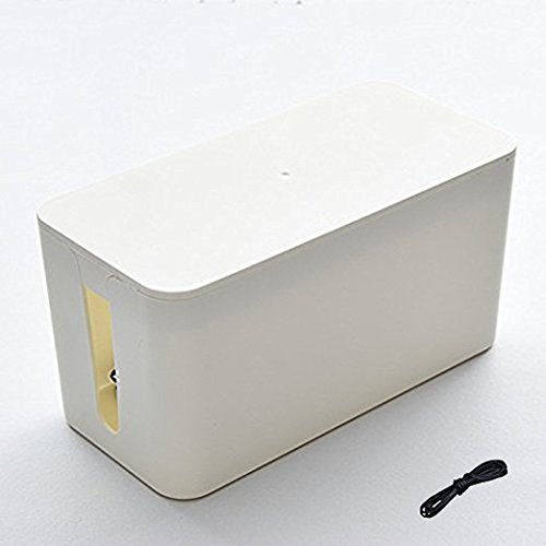 ShellKingdom Cable Management Box, Cable Organizer For Cable and Cord Management, Storage and Holder to Cover and Hide & Power Strips & Cords (White)