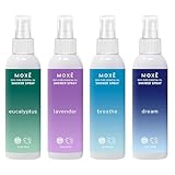 MOXE Aromatherapy Shower Mist Variety Pack, Eucalyptus, Lavender, Breathe and Dream, Spa Steam Spray, Natural 100% Essential Oils, Made in USA,...